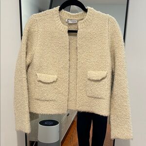 Zara Cream Textured Cardigan